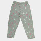 Girls' Olive Green Regular Fit Tropical Printed Pyjama, Light Green, small