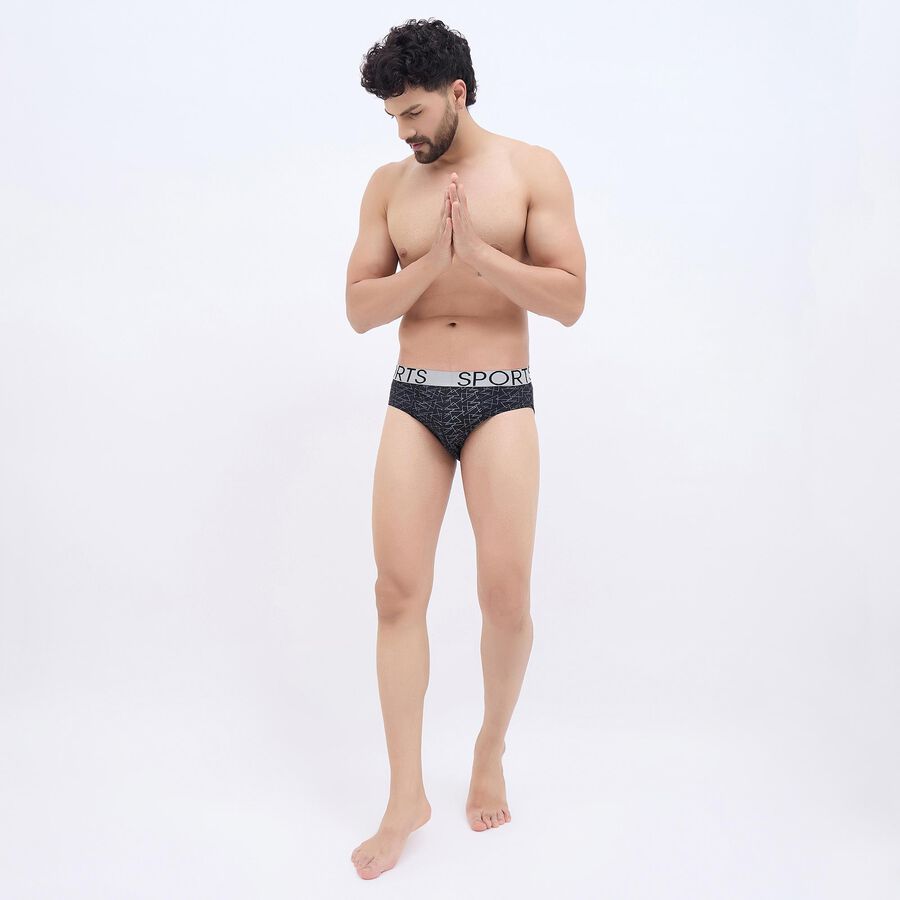Men's 100% Cotton V-Cut Briefs, Black, large image number null