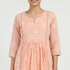 Women's 100% Light Pink Cotton Kurta, हल्का गुलाबी, small