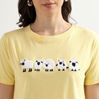 Ladies' 100% Cotton Round Neck T-Shirt, Yellow, small image number null