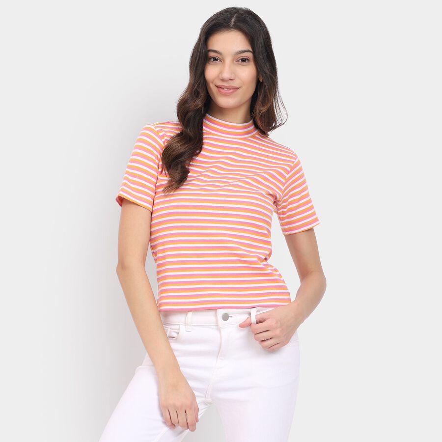 Ladies'  Crop  Top, पीच, large image number null