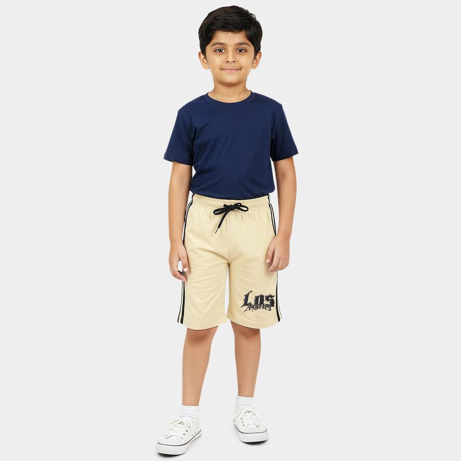 Boys' Beige Regular Fit Cargo Bermuda Shorts, Beige, large