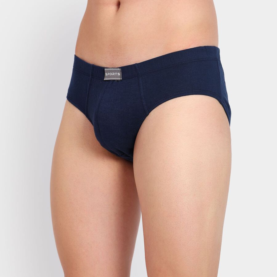 Men's 100% Cotton Briefs, Navy Blue, large image number null
