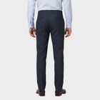 Men's Navy Blue Slim Fit Flat-Front Formal Trousers, Navy Blue, small