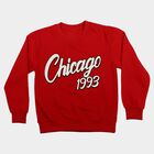 Boys' Red Crew Neck Graphic Print Sweatshirt, Red, small