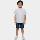 Boys White Cotton Half Sleeve Classic Casual Shirt, White, small