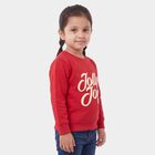 Girls Fuchsia Crew Neck Graphic Print Sweatshirt, Fuchsia, small