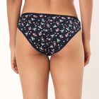 Women's Sky Blue Regular Fit High-Cut Panty, Navy Blue, small