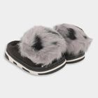 Kids Dusty Charcoal Black Slip-On Winter Slippers, Black, small image number null