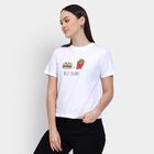 Ladies' Round Neck T-Shirt , White, small