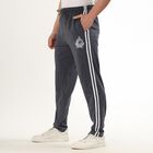 Men's Charcoal Grey Slim Fit Track Pants, Melange Blue, small image number null