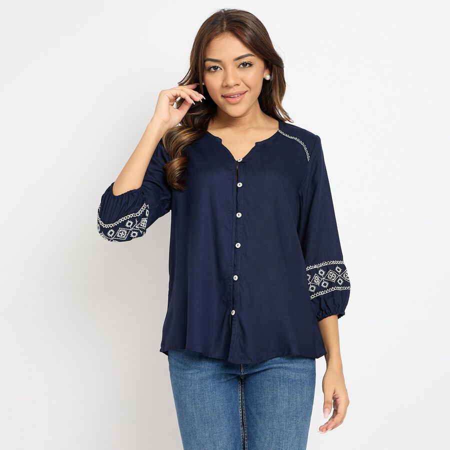 Ladies' Shirt , नेवी ब्लू, large image number null