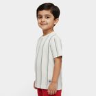 Boys Off-White Round Neck Casual T-Shirt, Off White, small