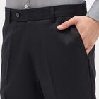 Men's Jet Black Slim Fit Flat-Front Formal Trousers, Navy Blue, small image number null