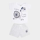 Infants Cotton Baba Suit, Melange Light Grey, small image number null