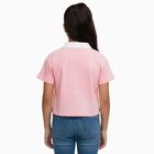 Girls Light Pink Cotton Polo Neck Graphic T-Shirt, हल्का गुलाबी, small image number null