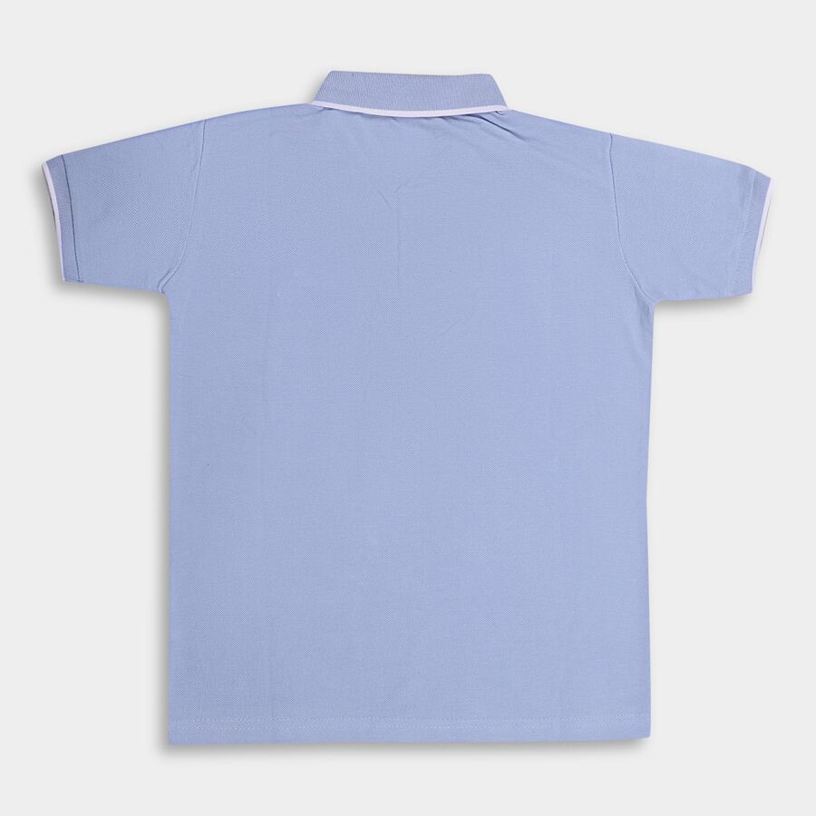 Boys' Half Sleeves T-Shirt, मध्यम नीला, large image number null