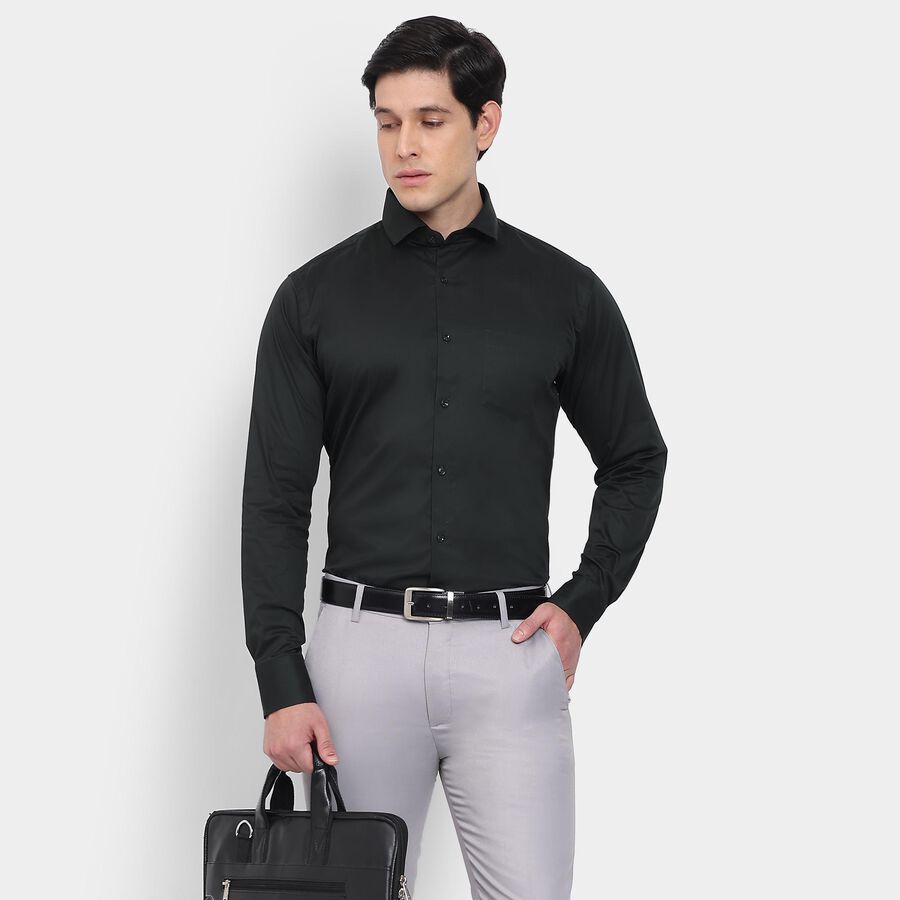 Men's Formal Shirt, गहरा हरा, large image number null