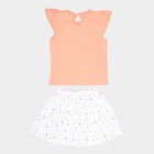 Infants Solid Skirt Top Set, Peach, small image number null