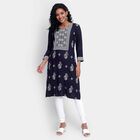 Printed Kurta, Navy Blue, small image number null