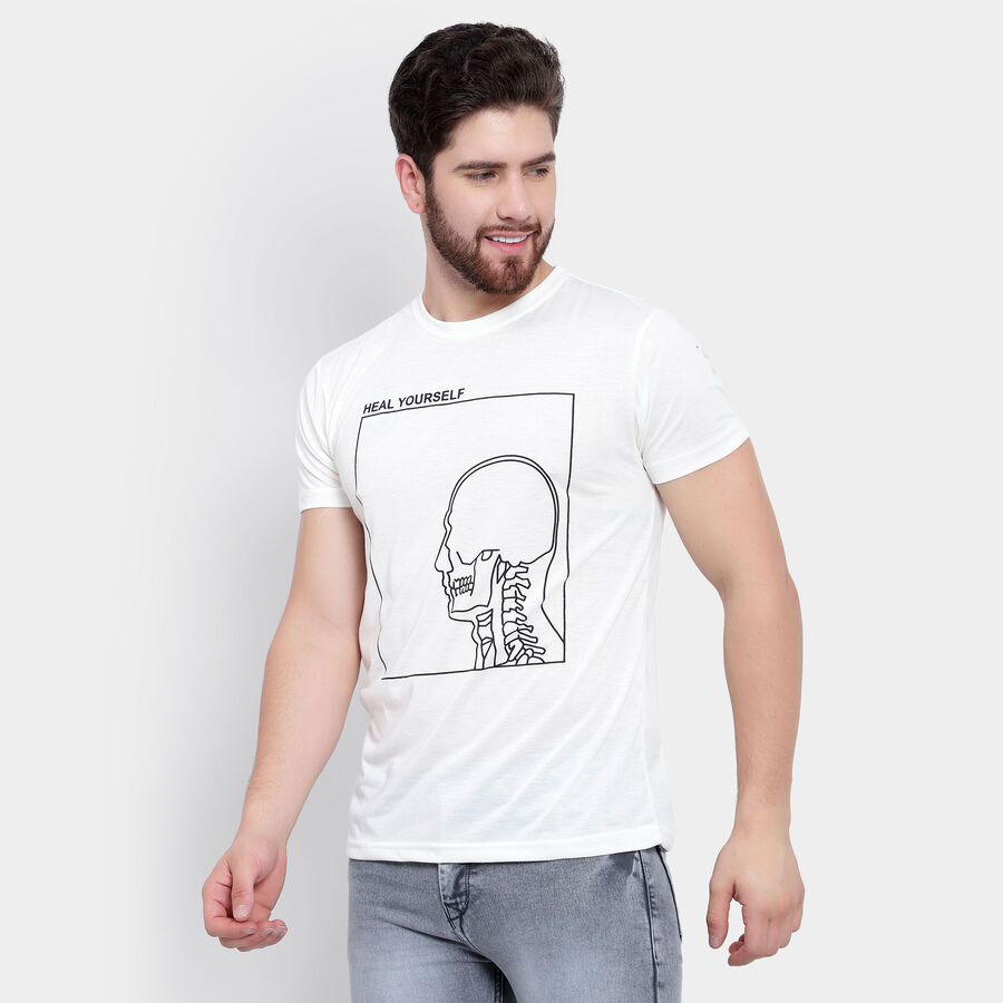 Round Neck T-Shirt, White, large image number null