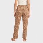 Women's Brown Straight Fit Floral Printed Lounge Pyjama, Brown, small