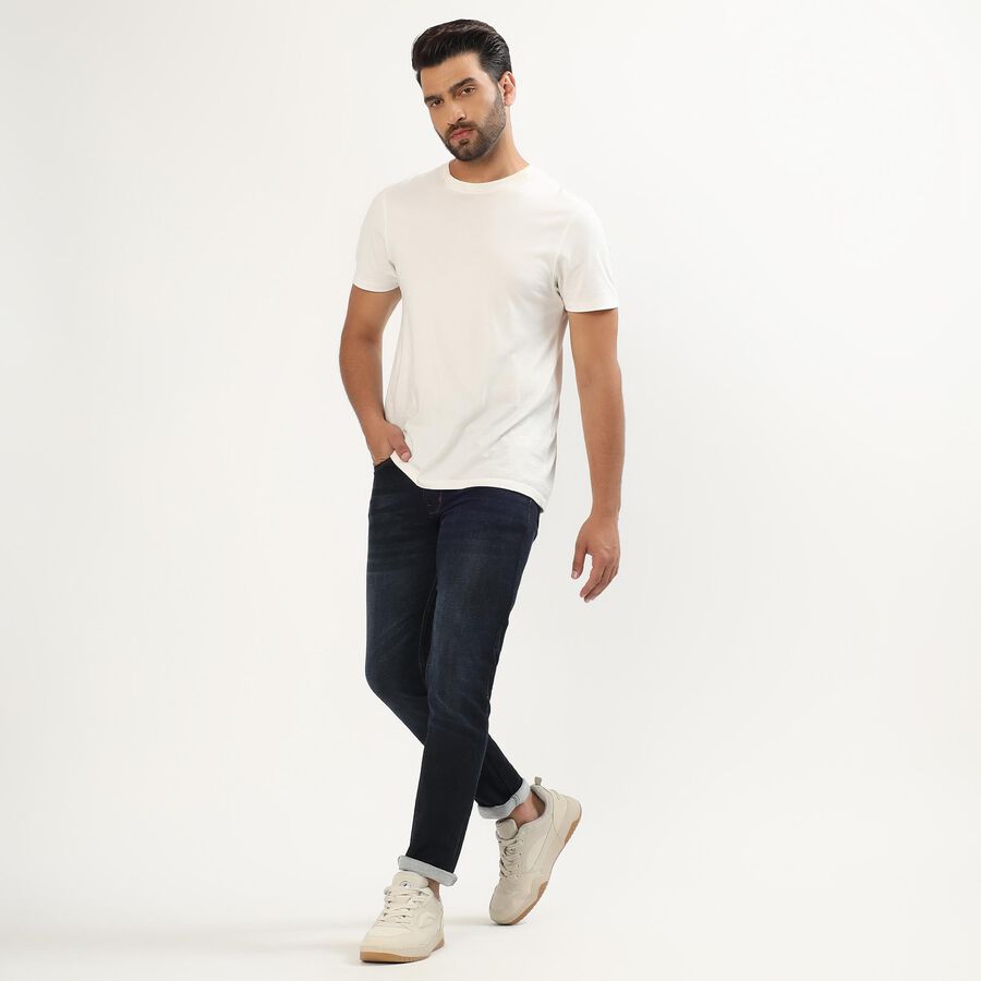 Men's Dark Indigo Skinny Fit Jeans, Dark Blue, large image number null