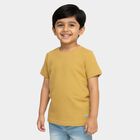 Boys Mustard Yellow Round Neck Casual T-Shirt, मस्टर्ड, small image number null