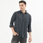 Men's Dark Green Cotton Spread Collar Casual Shirt, गहरा हरा, small image number null