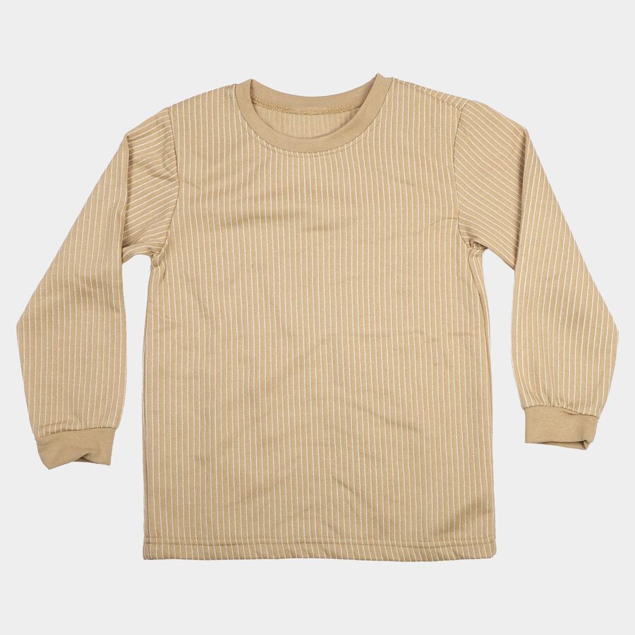 Girls' Brown Long Sleeve Thermal, भूरा, large