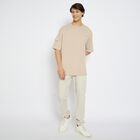 Men's Round Neck Half Sleeves T-Shirt, Beige, small