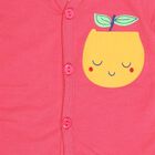 Infants Bright Coral Pink Cotton V-Neck Casual T-Shirt, Pink, small image number null