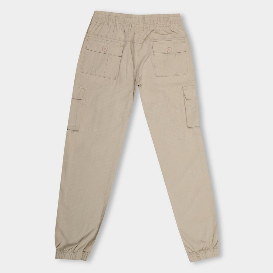 Boys' 100% Cotton Trousers , गहरा पीला, large
