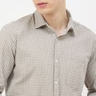 Men's Off-White Cotton Classic Collar Casual Shirt, Off White, small