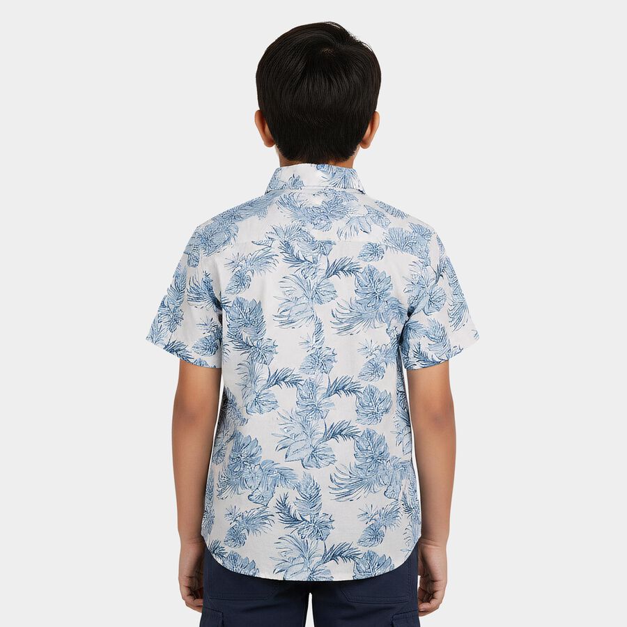 Boys' Casual Shirt, Mid Blue, large