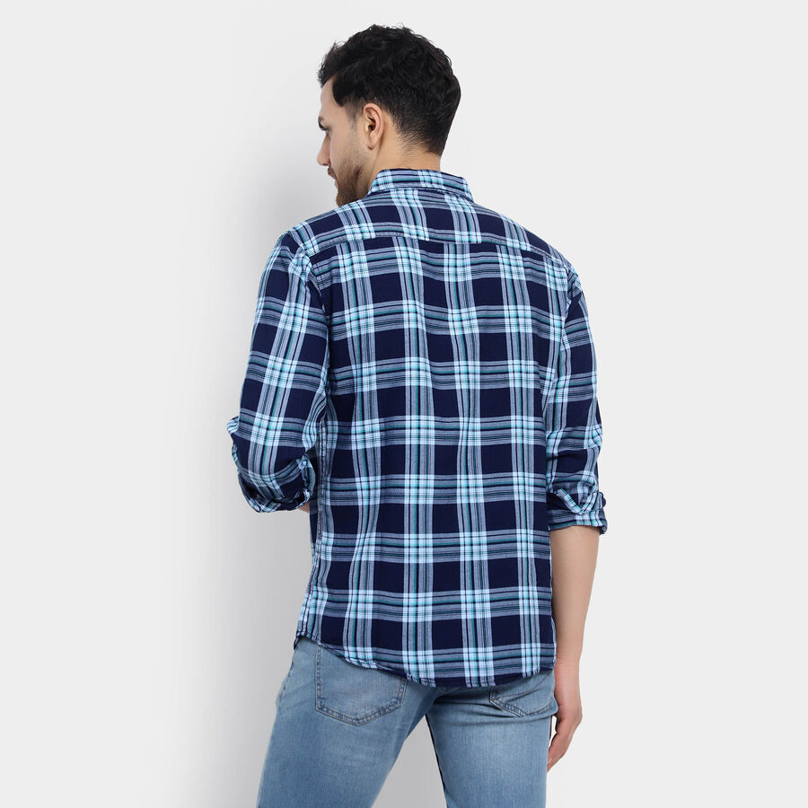 Cotton Checks Casual Shirt, गहरा हरा, large image number null