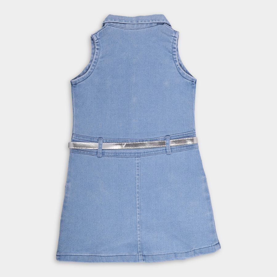 Girls' Frock, Mid Blue, large image number null