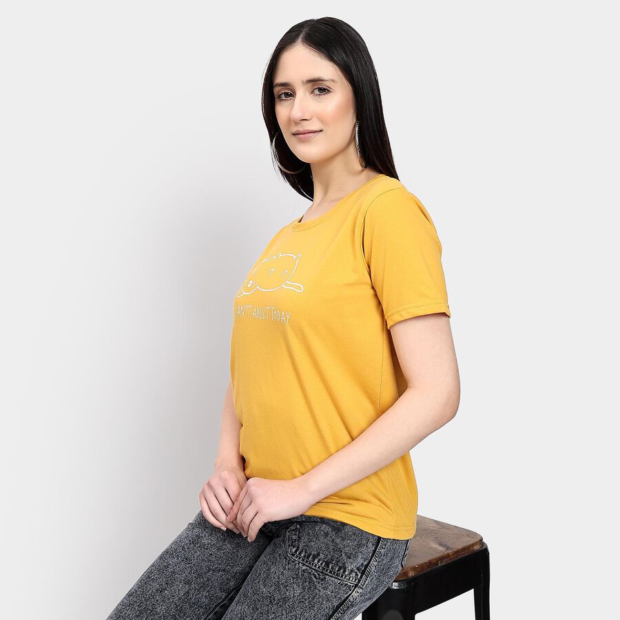 Ladies' Round Neck T-Shirt , Mustard, large image number null