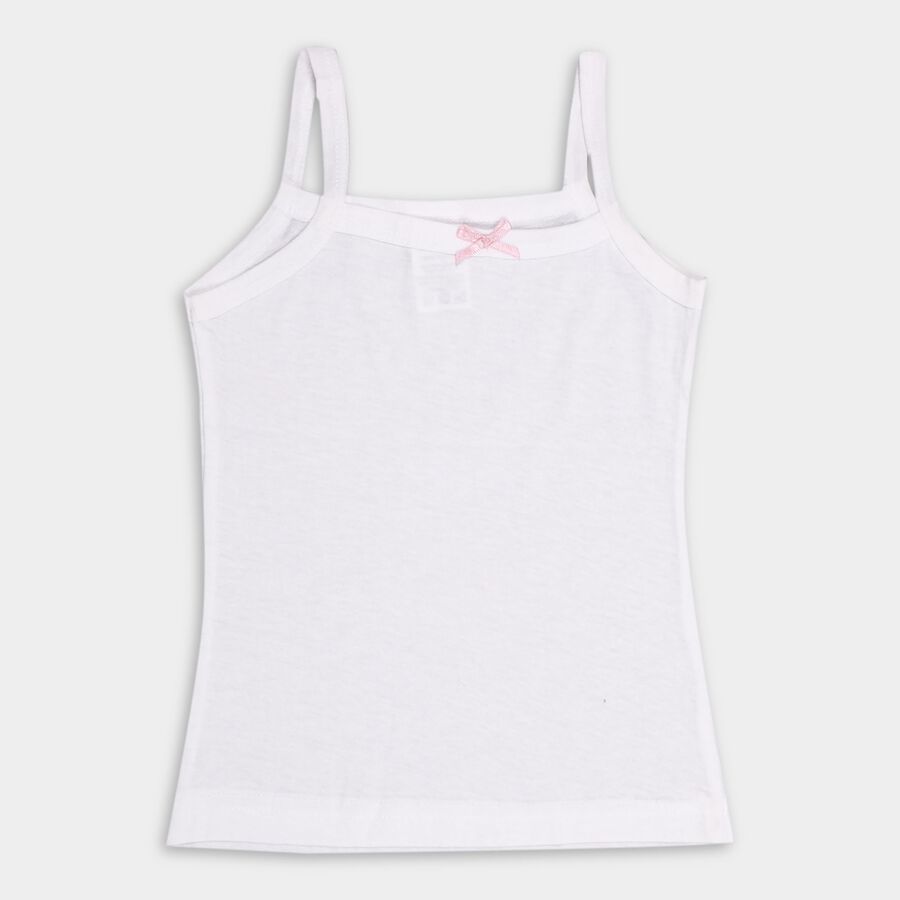 Girls' 100% Cotton Vest (Pack of 2), White, large image number null