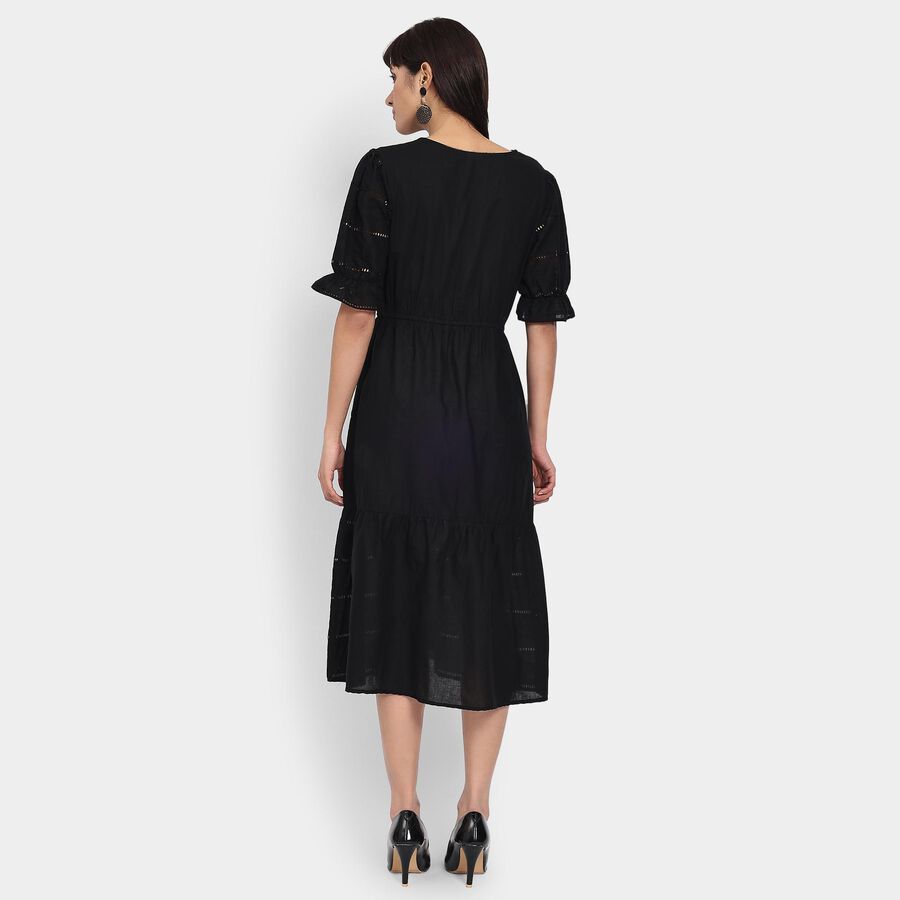 Ladies' 100% Cotton Dress , Black, large image number null