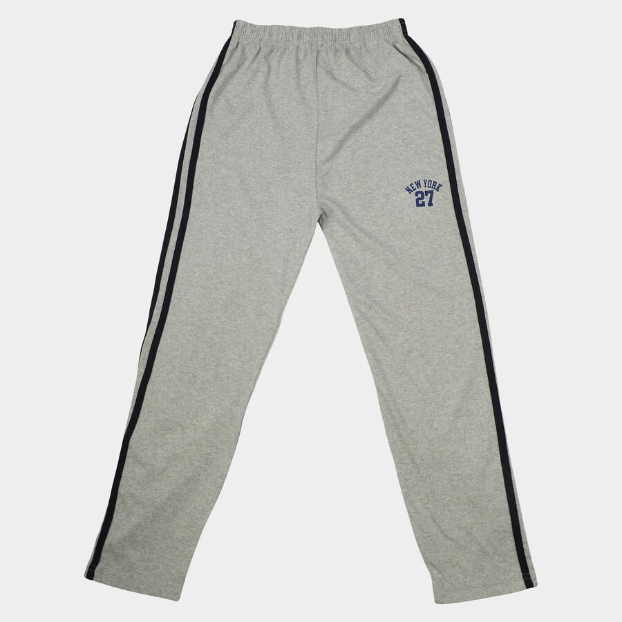 Boys Grey Straight Fit Side Stripe Pyjama, एक्रू मिश्रित, large
