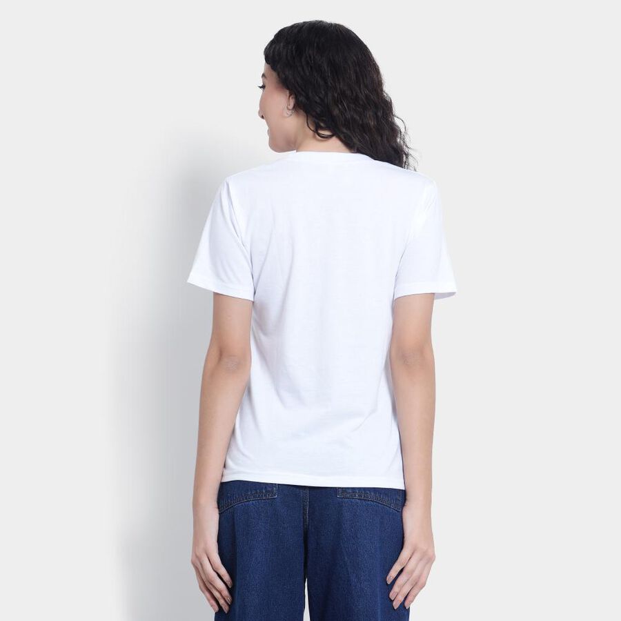 Round Neck T-Shirt, White, large image number null