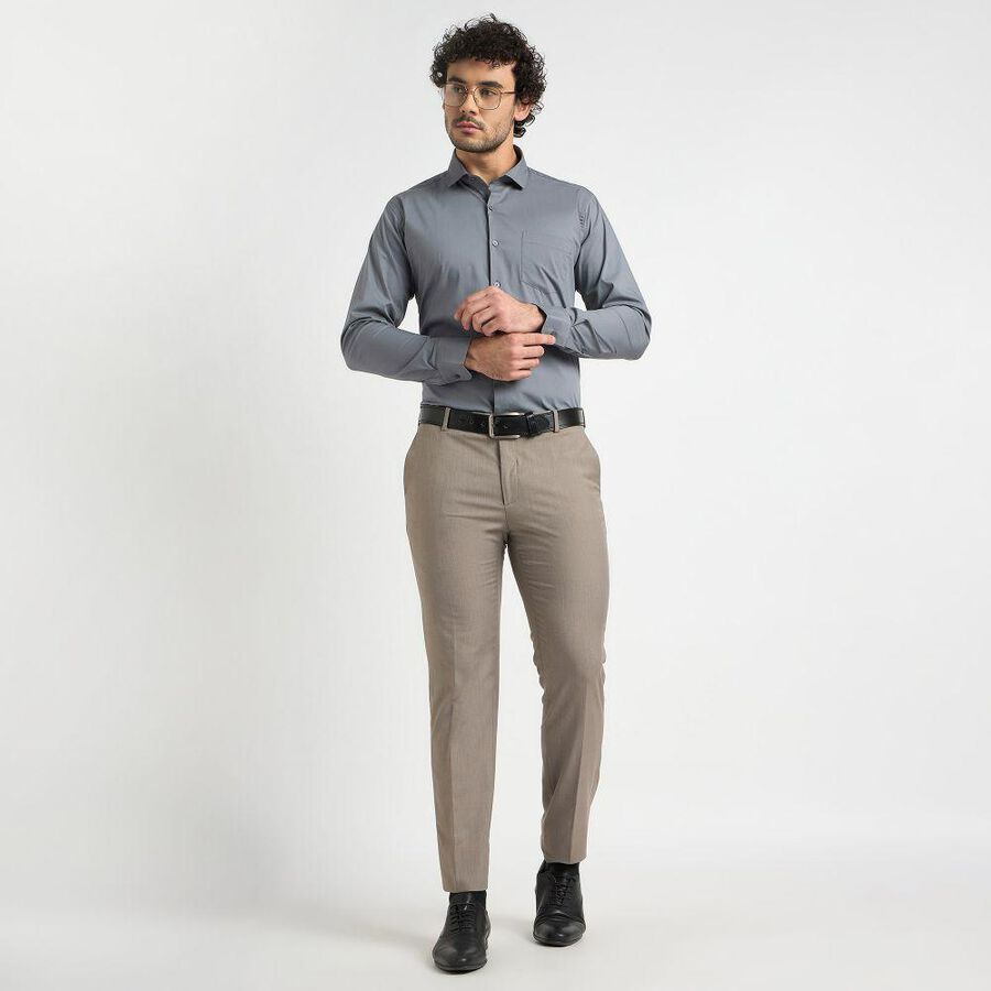 Men's Formal Shirt , गहरा ग्रे, large image number null