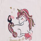 Girls Bright Snow White Cotton Round Neck Casual T-Shirt, White, small image number null