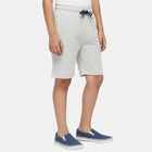 Boys' Ecru Melange Regular Fit Drawstring Bermuda Shorts, Ecru Melange, small