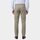 Men's Light Grey Slim Fit Flat-Front Chino Trousers, Light Grey, small
