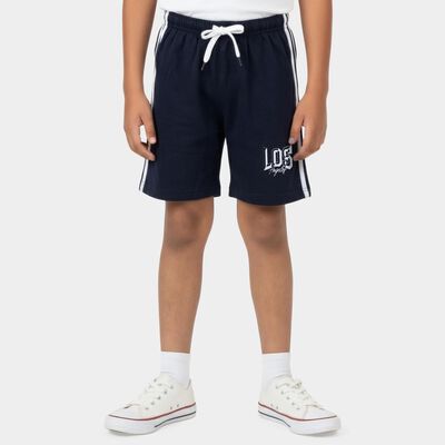Boys' Blue Cotton Blend Regular Fit Bermuda Shorts