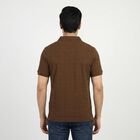 Men's Brown Polo Neck Casual T-Shirt, Brown, small