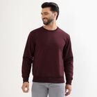 Men's Deep Burgundy Crew Neck Casual Sweatshirt, Wine, small image number null