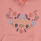 Girls Muted Dusty Pink Hooded Neck Casual Sweatshirt, Pink, small image number null
